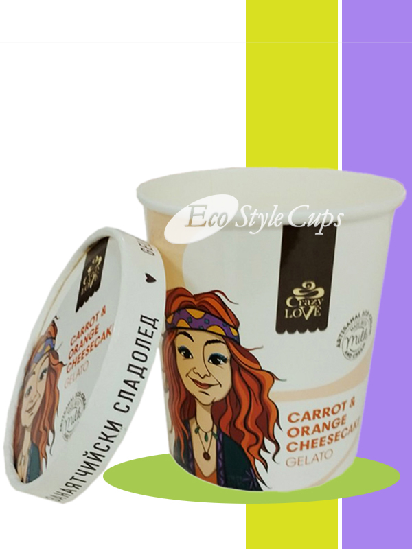 Картонена купа за сладолед 17 oz / 500 мл