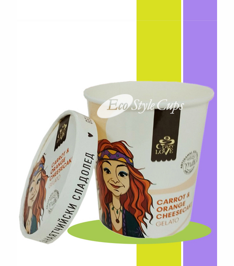 Картонена купа за сладолед 17 oz / 500 мл